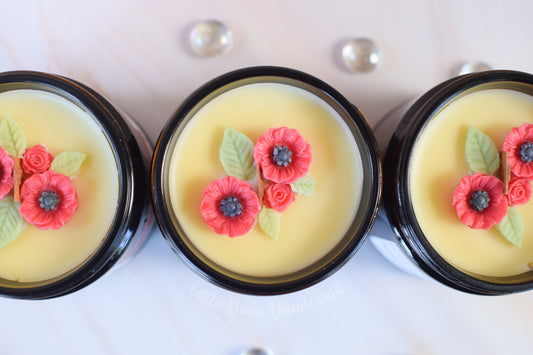 Sunshine & Poppies Decorated Wood Wick Candle