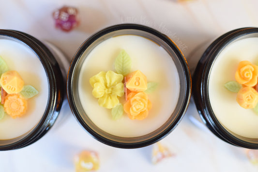 A Long Rest Decorated TTRPG Wood Wick Candle