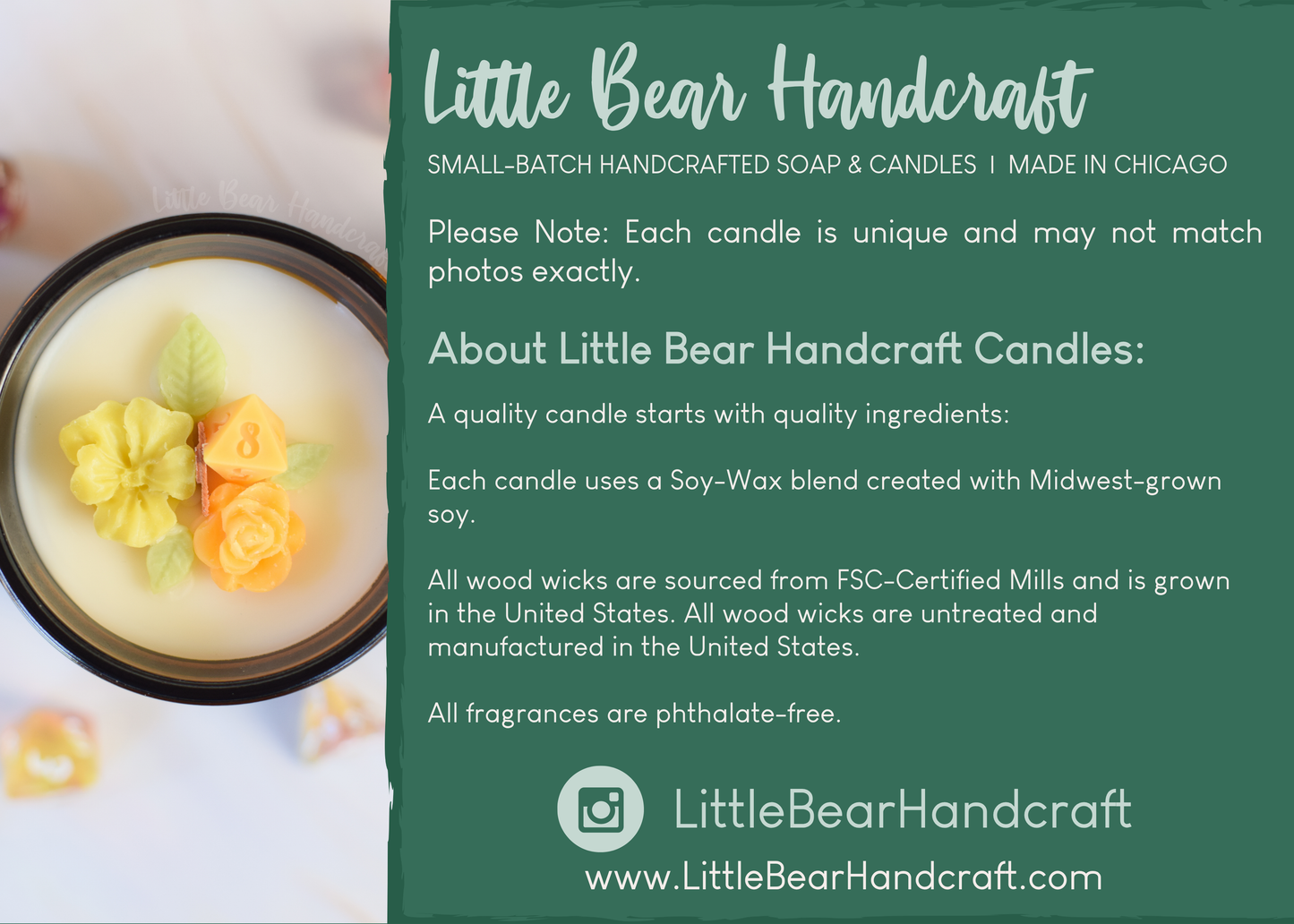 A Long Rest Decorated TTRPG Wood Wick Candle