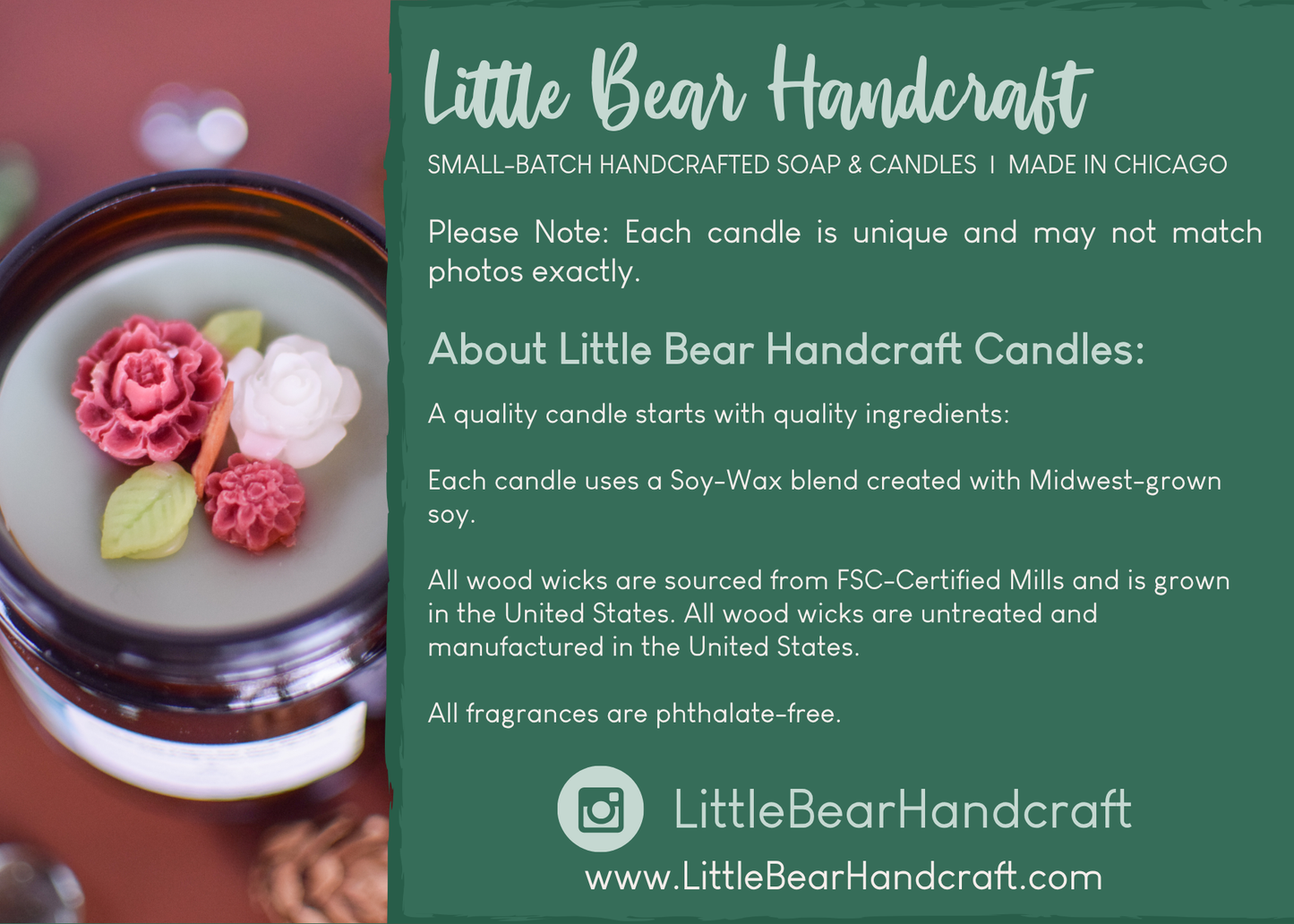 Christmas Cabin Decorated Wood Wick Candle