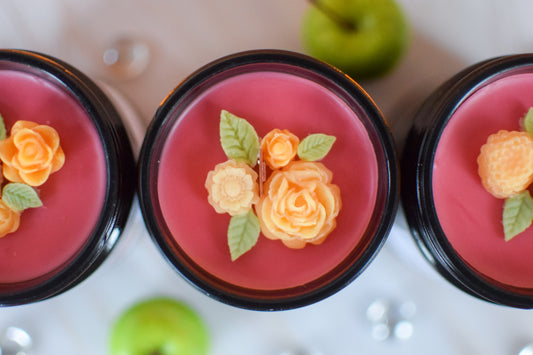 Apple Orchard Decorated Wood Wick Candle