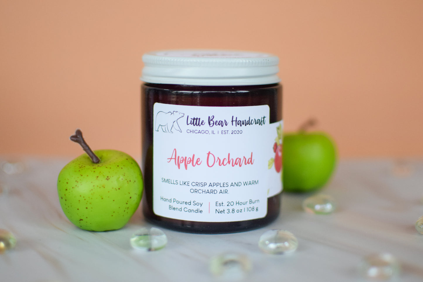 Apple Orchard Decorated Wood Wick Candle