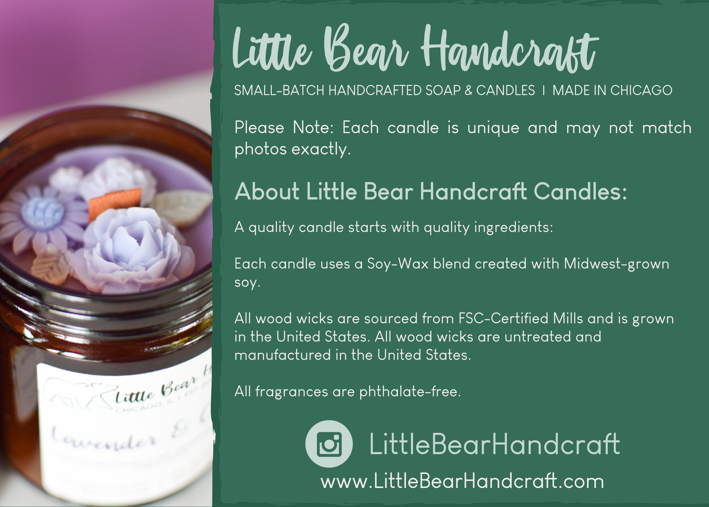 Lavender & Cedar Decorated Wood Wick Candle