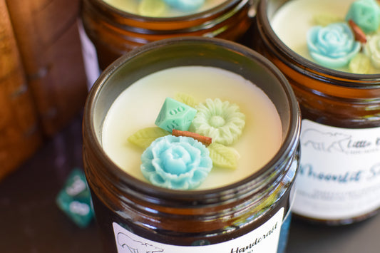 Moonlit Serenade Decorated TTRPG Wood Wick Candle