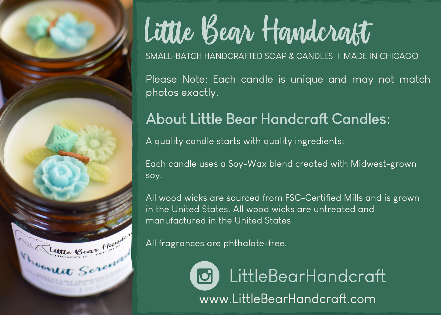 Moonlit Serenade Decorated TTRPG Wood Wick Candle