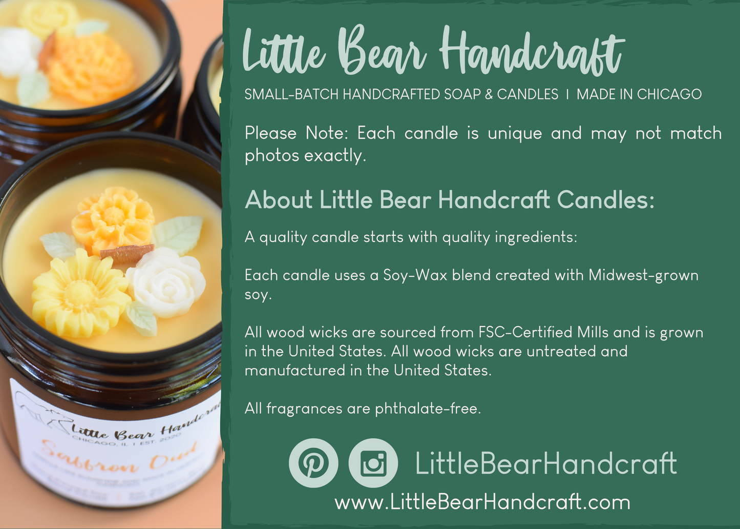 Saffron & Oud Decorated Wood Wick Candle