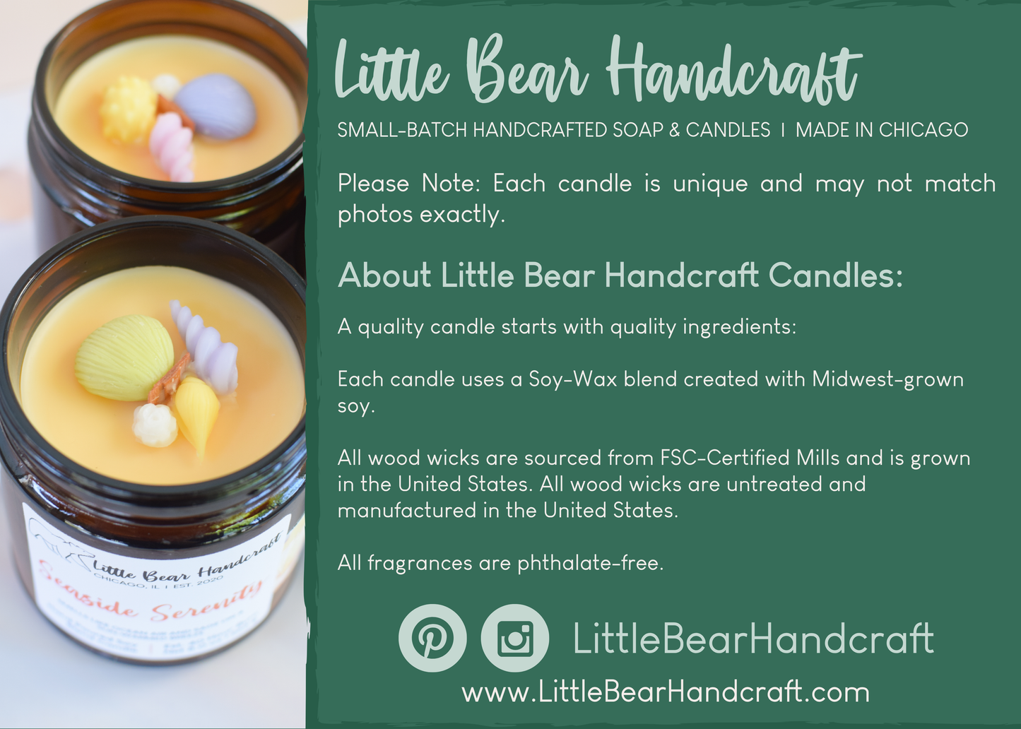 Seaside Serenity Decorated Wood Wick Candle