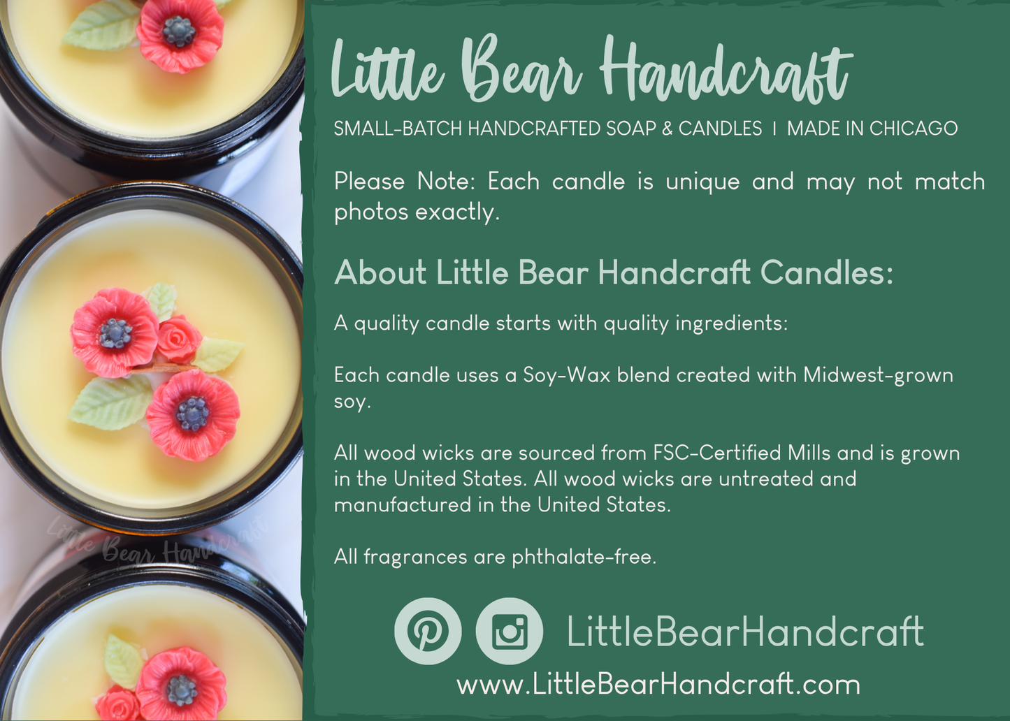 Sunshine & Poppies Decorated Wood Wick Candle