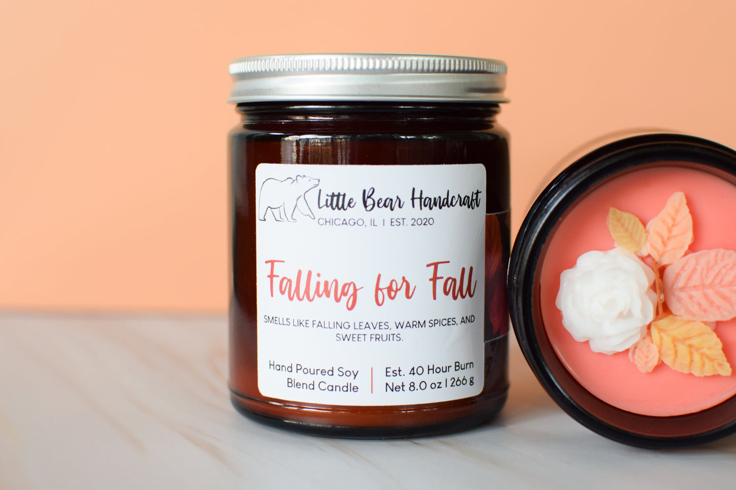 Falling for Fall Decorated Wood Wick Candle