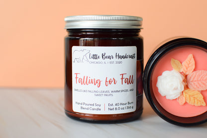 Falling for Fall Decorated Wood Wick Candle