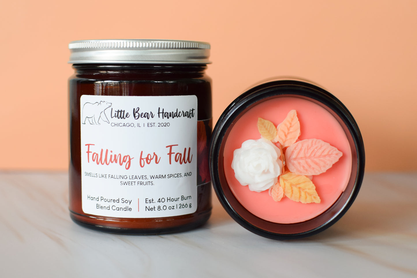 Falling for Fall Decorated Wood Wick Candle