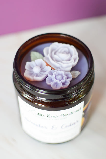 Lavender & Cedar Decorated Wood Wick Candle
