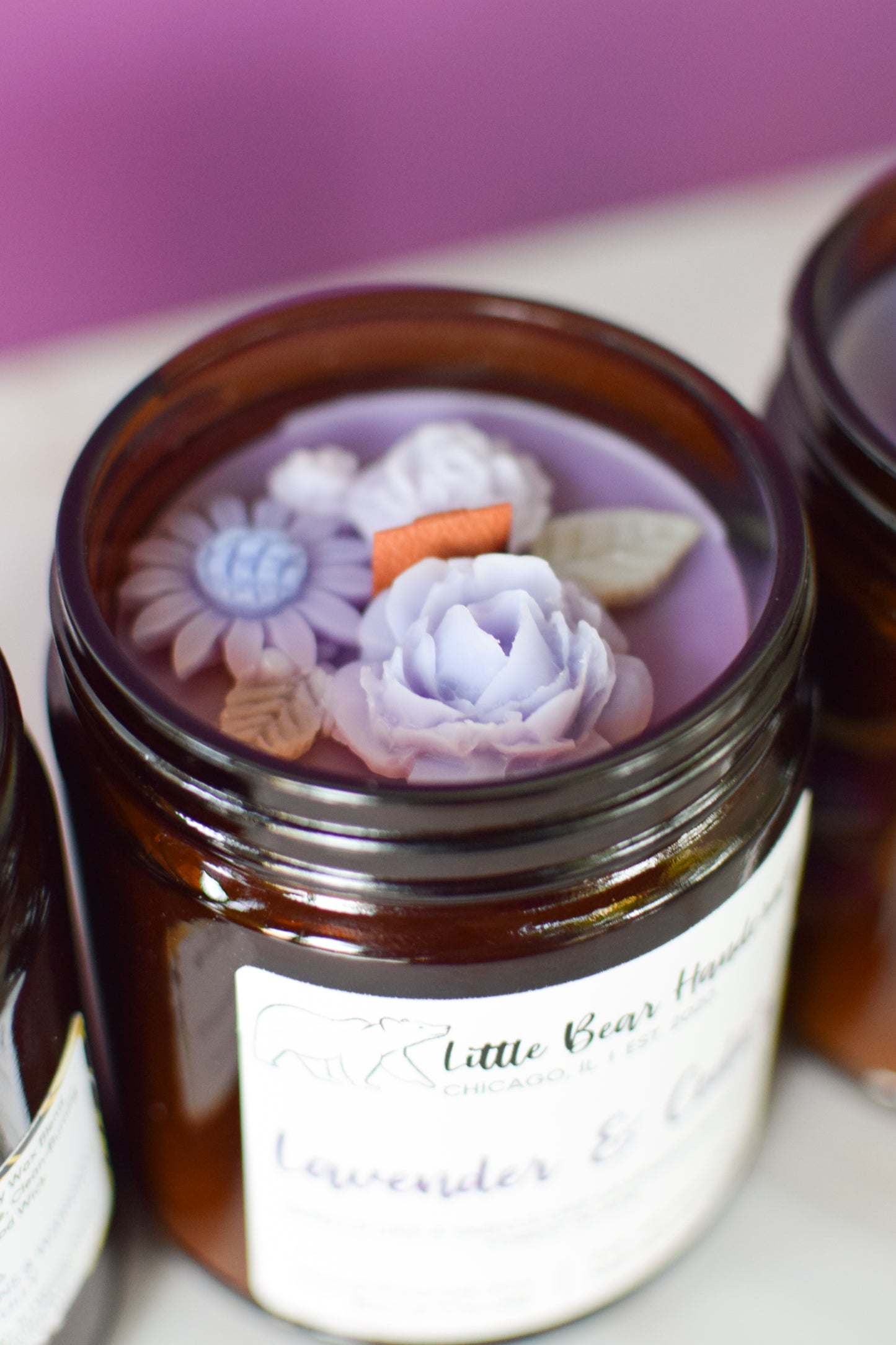 Lavender & Cedar Decorated Wood Wick Candle