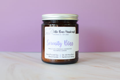 Serenity Bliss Decorated Wood Wick Candle