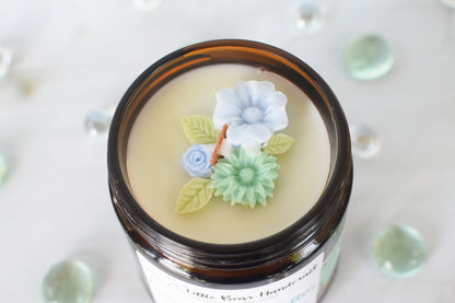Eucalyptus & Cotton Decorated Wood Wick Candle