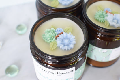 Eucalyptus & Cotton Decorated Wood Wick Candle