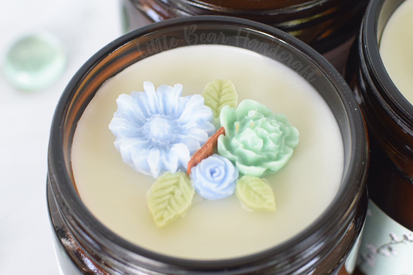 Eucalyptus & Cotton Decorated Wood Wick Candle