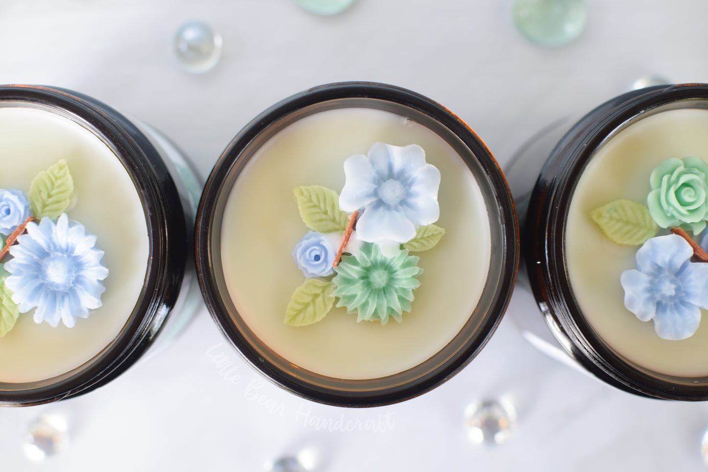 Eucalyptus & Cotton Decorated Wood Wick Candle