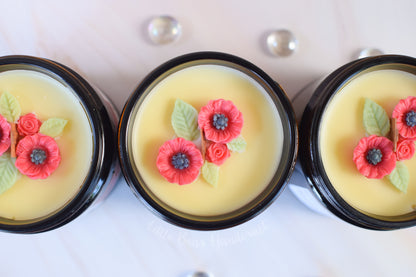 Sunshine & Poppies Decorated Wood Wick Candle