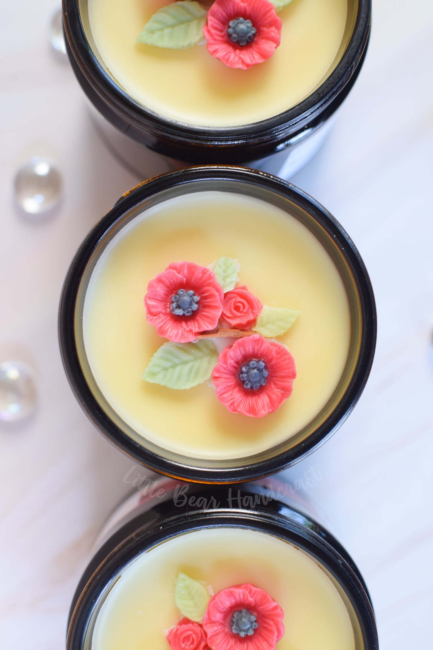 Sunshine & Poppies Decorated Wood Wick Candle