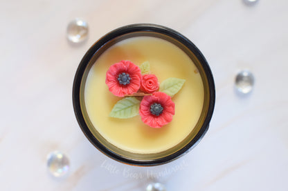 Sunshine & Poppies Decorated Wood Wick Candle