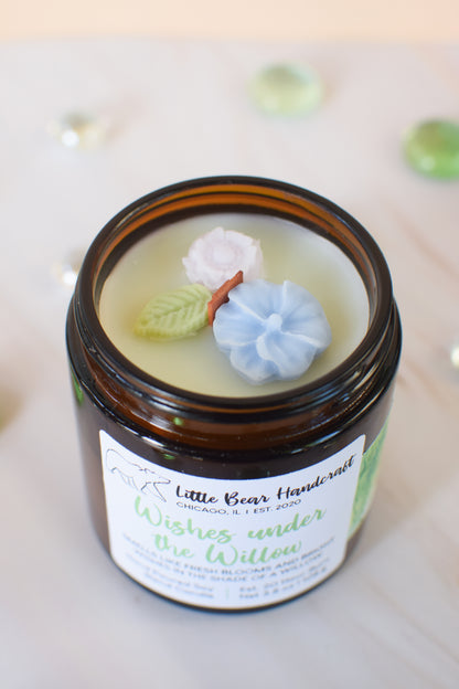 Wishes Under the Willow Decorated Wood Wick Candle