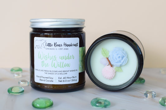 Wishes Under the Willow Decorated Wood Wick Candle