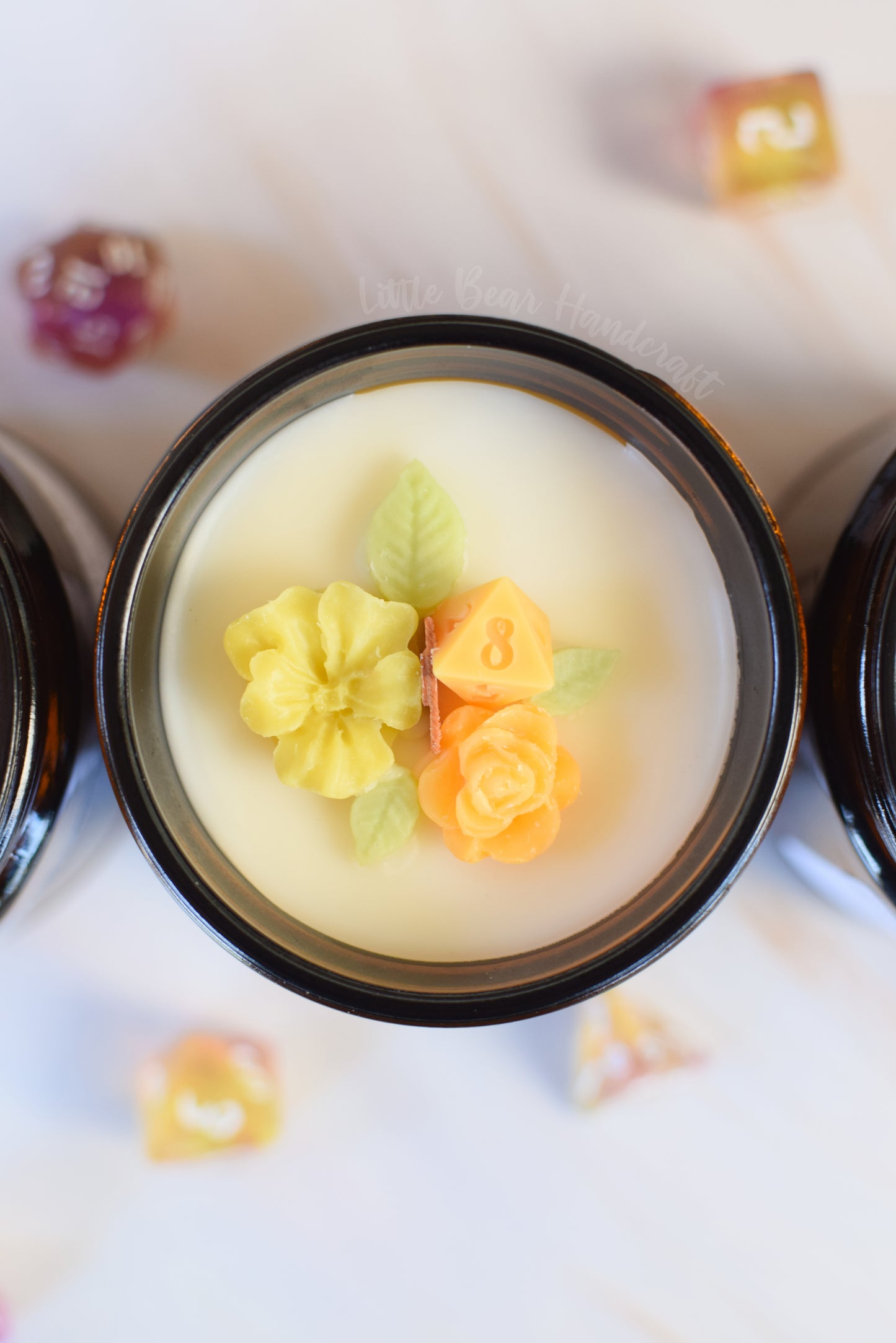 A Long Rest Decorated TTRPG Wood Wick Candle