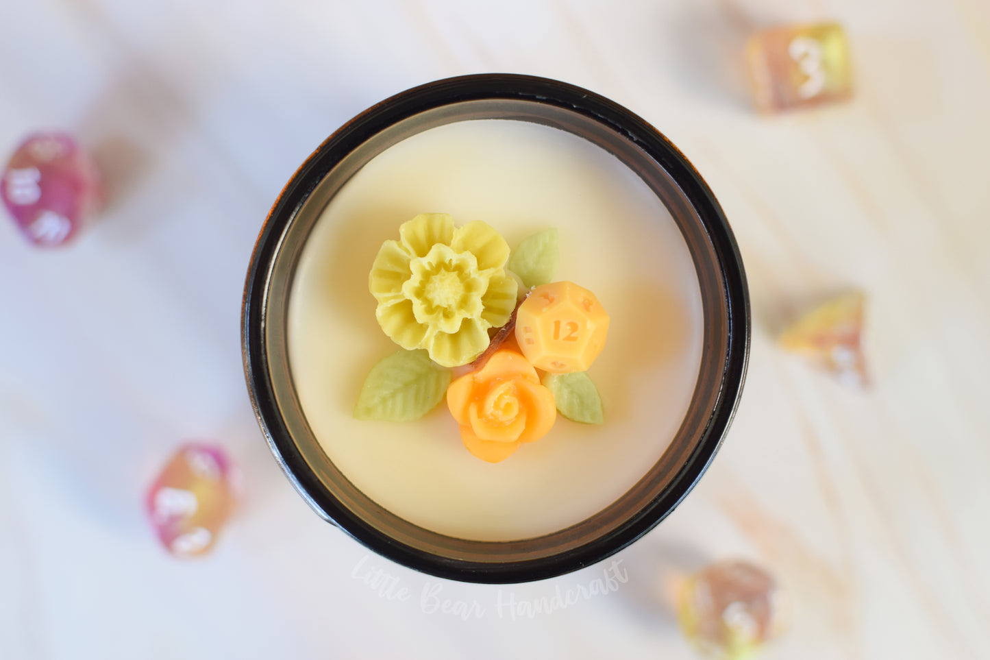 A Long Rest Decorated TTRPG Wood Wick Candle