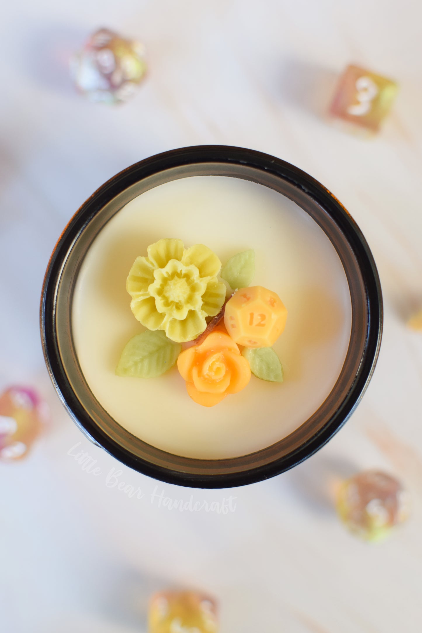 A Long Rest Decorated TTRPG Wood Wick Candle