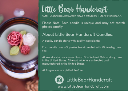 Christmas Cabin Decorated Wood Wick Candle