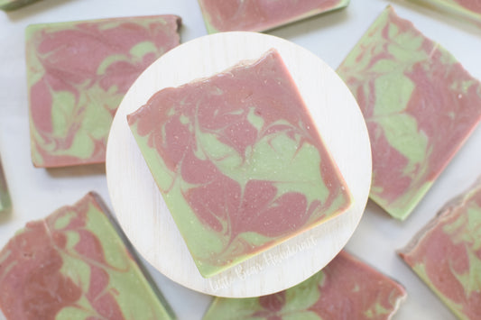 Coriander and Salted Olive Swirled Soap