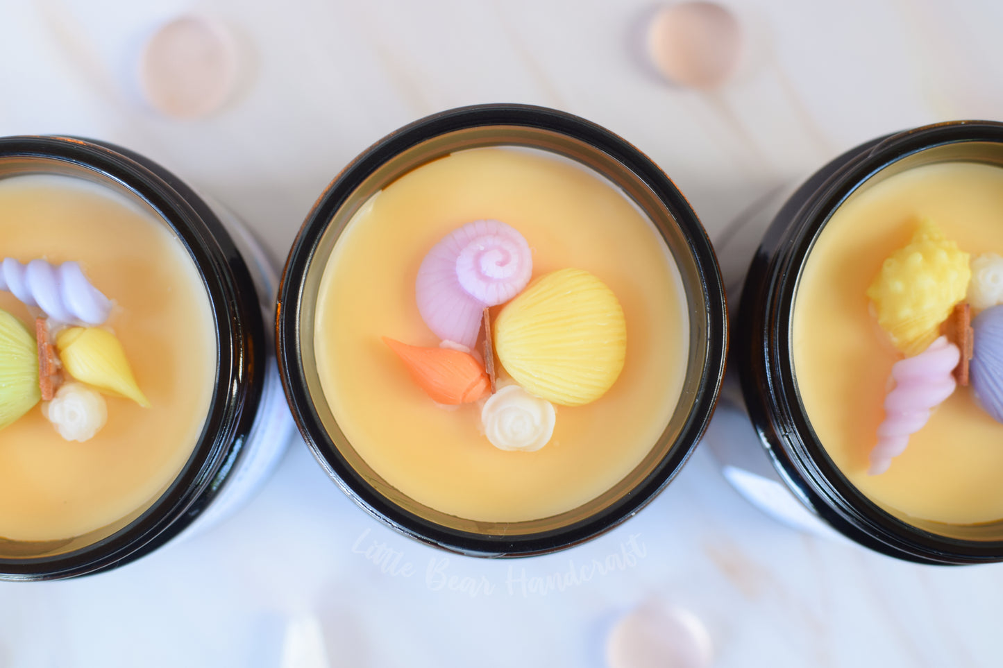 Seaside Serenity Decorated Wood Wick Candle