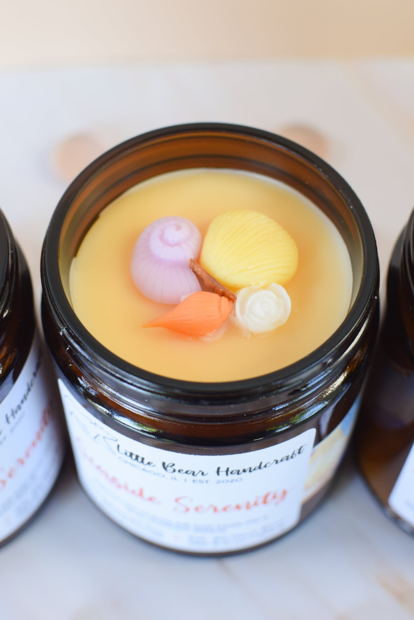 Seaside Serenity Decorated Wood Wick Candle