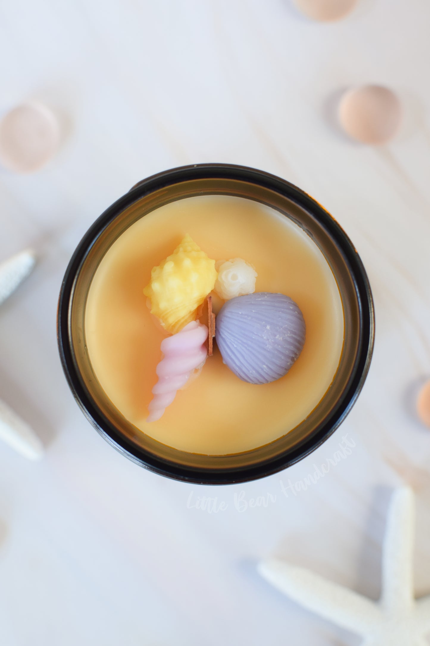 Seaside Serenity Decorated Wood Wick Candle