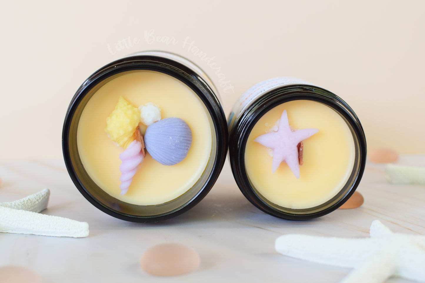 Seaside Serenity Decorated Wood Wick Candle