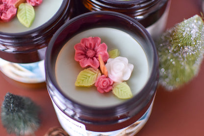 Christmas Cabin Decorated Wood Wick Candle