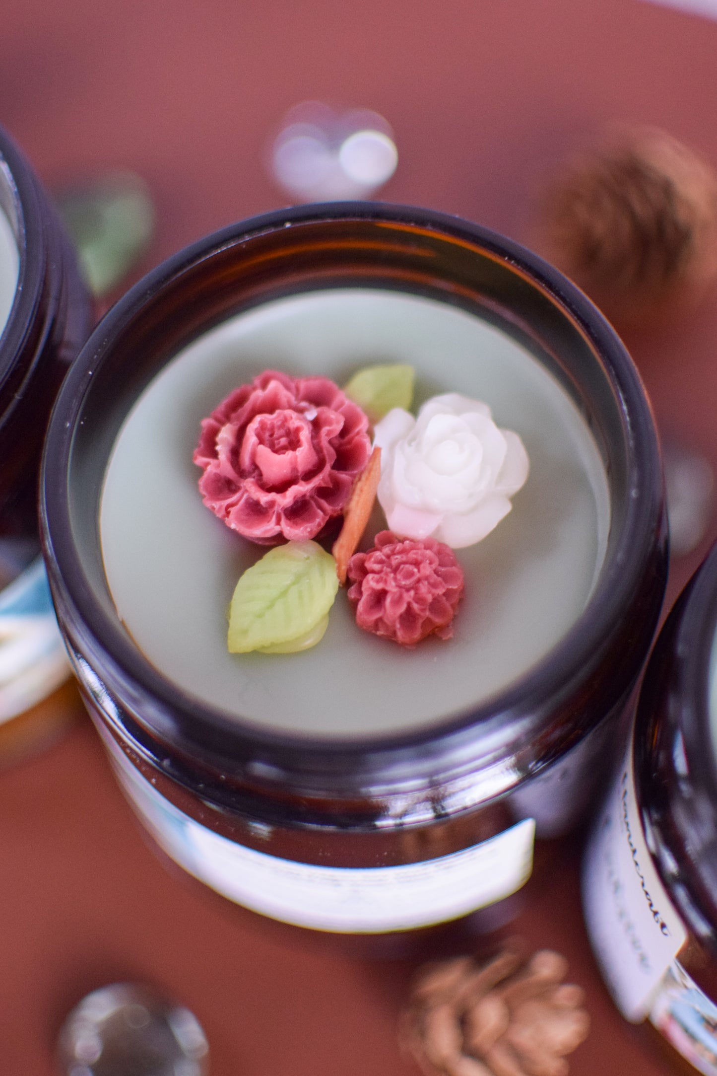 Christmas Cabin Decorated Wood Wick Candle