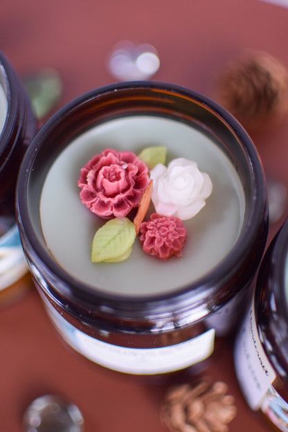 Christmas Cabin Decorated Wood Wick Candle