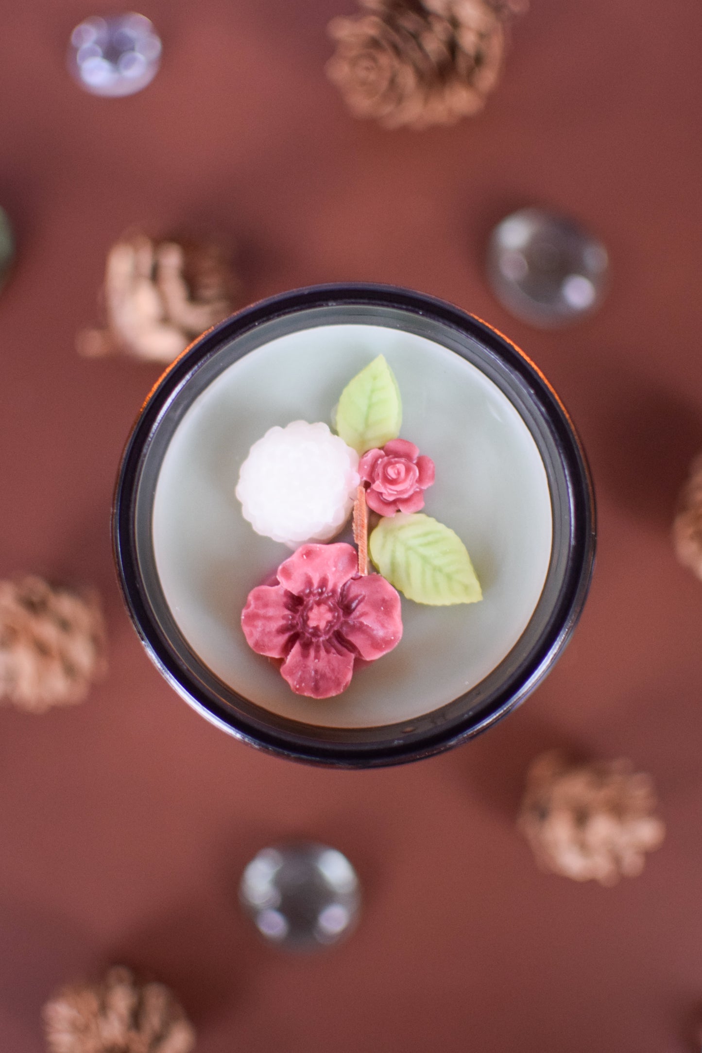 Christmas Cabin Decorated Wood Wick Candle