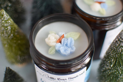 Winter Crisp Decorated Wood Wick Candle