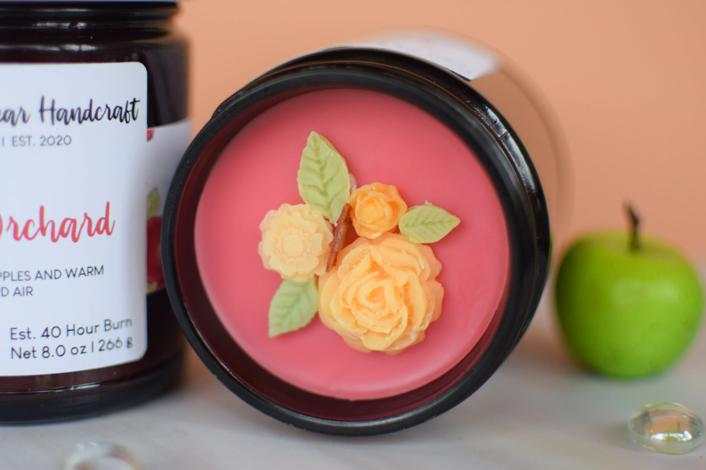 Apple Orchard Decorated Wood Wick Candle