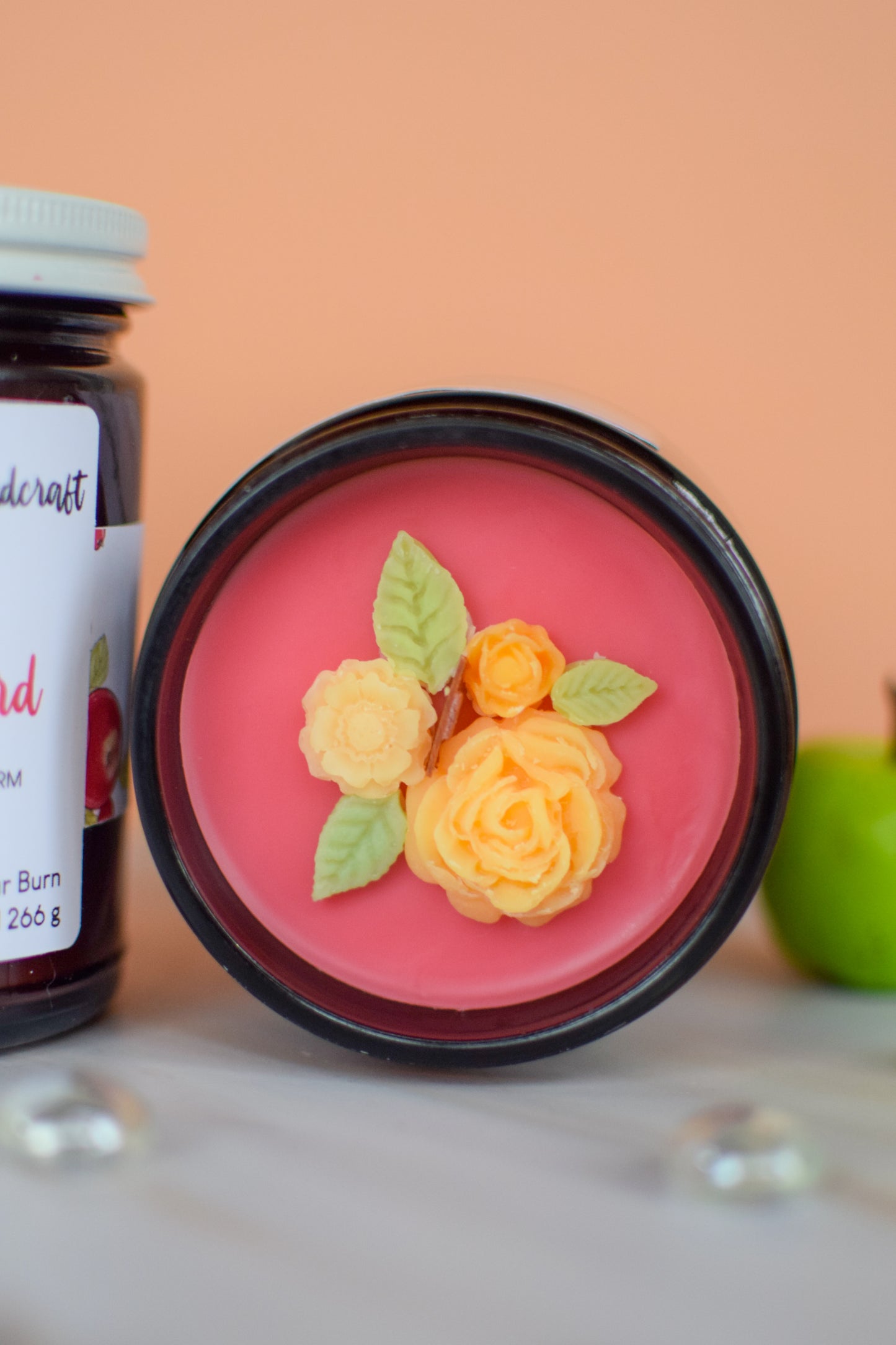 Apple Orchard Decorated Wood Wick Candle