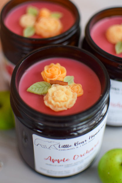 Apple Orchard Decorated Wood Wick Candle