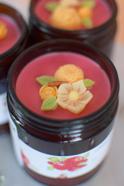 Apple Orchard Decorated Wood Wick Candle