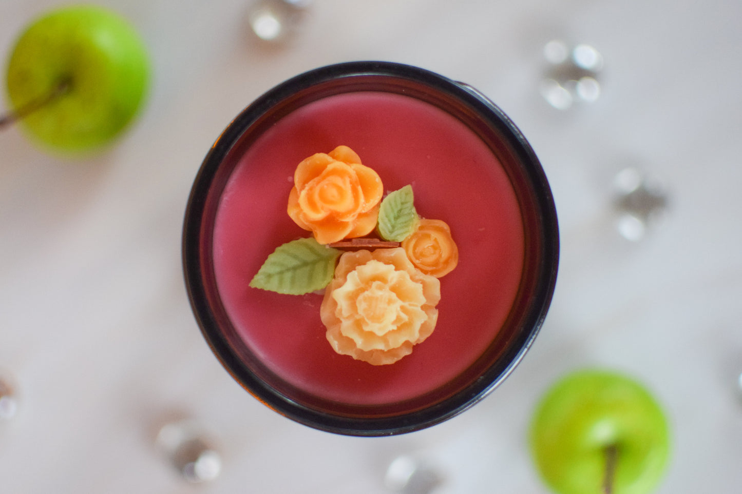 Apple Orchard Decorated Wood Wick Candle