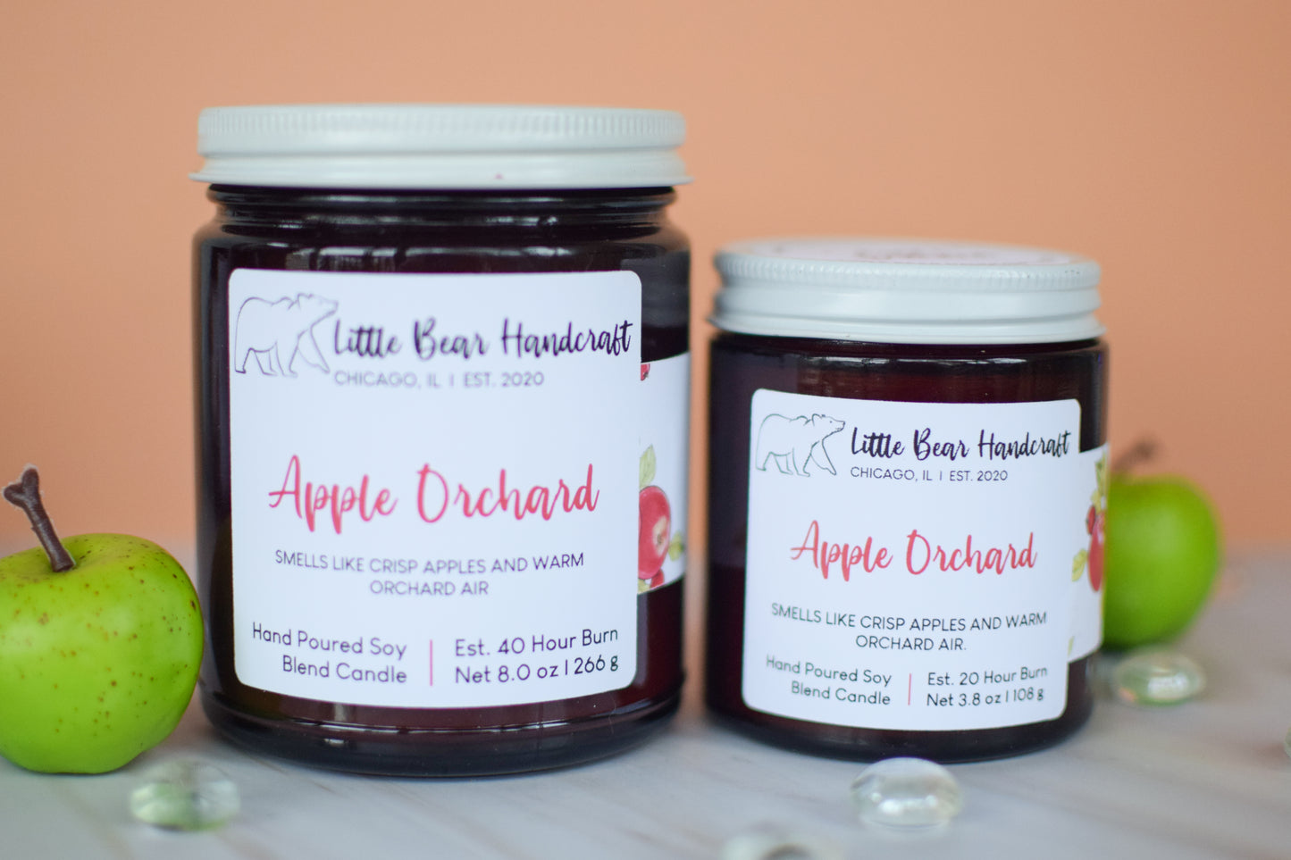 Apple Orchard Decorated Wood Wick Candle