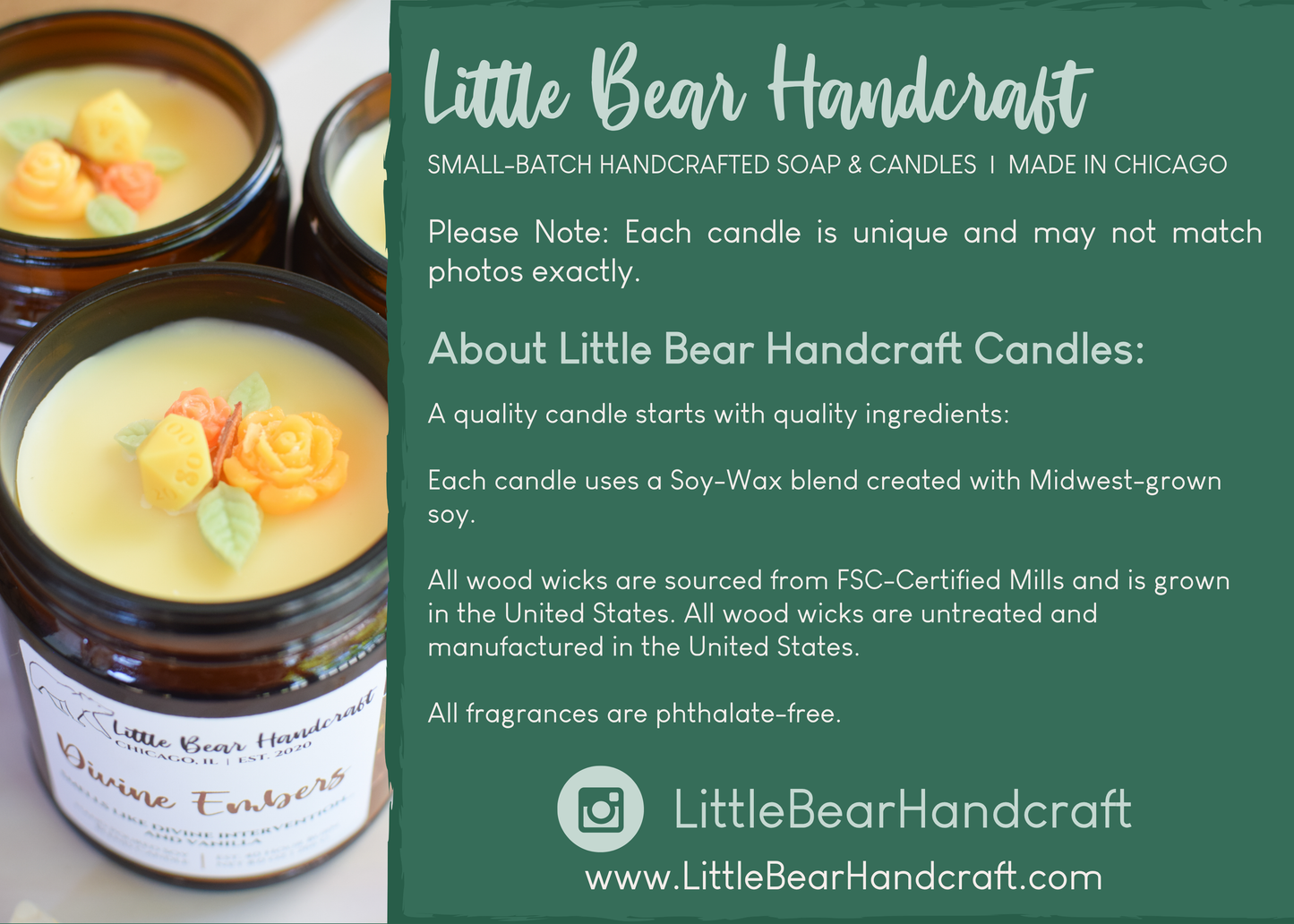 Divine Embers Decorated TTRPG Wood Wick Candle