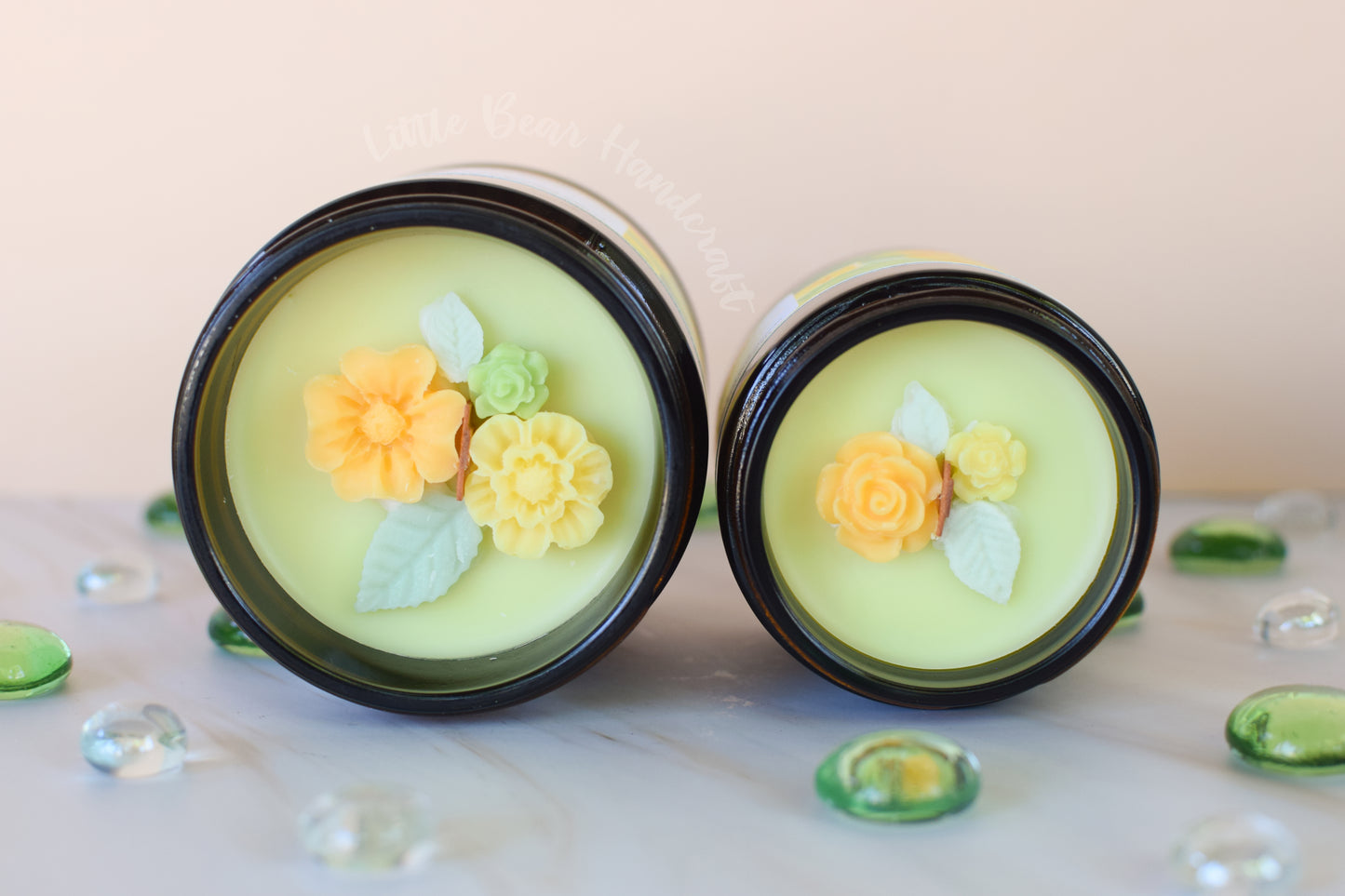 Marigold & Melon Decorated Wood Wick Candle