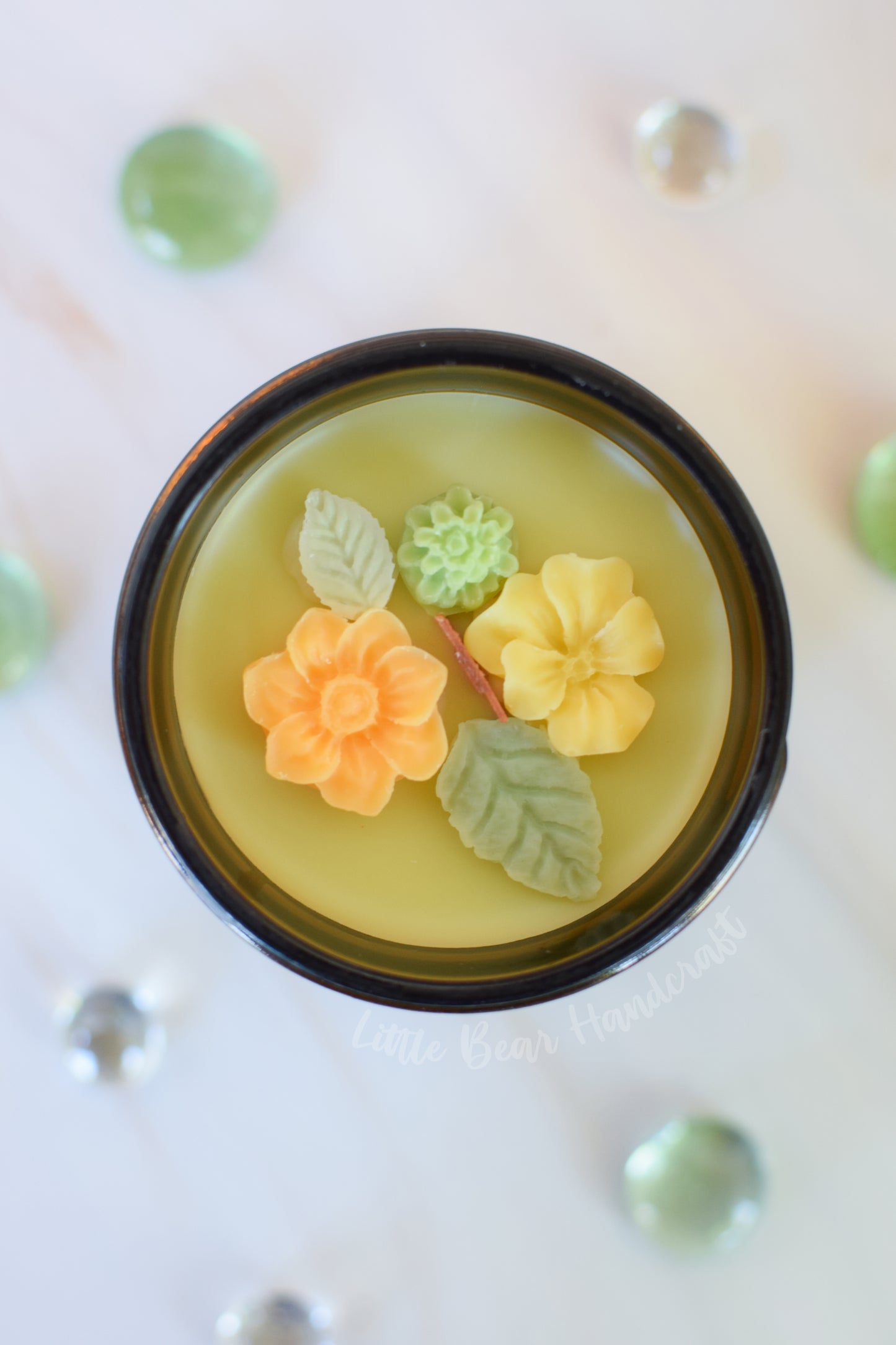 Marigold & Melon Decorated Wood Wick Candle